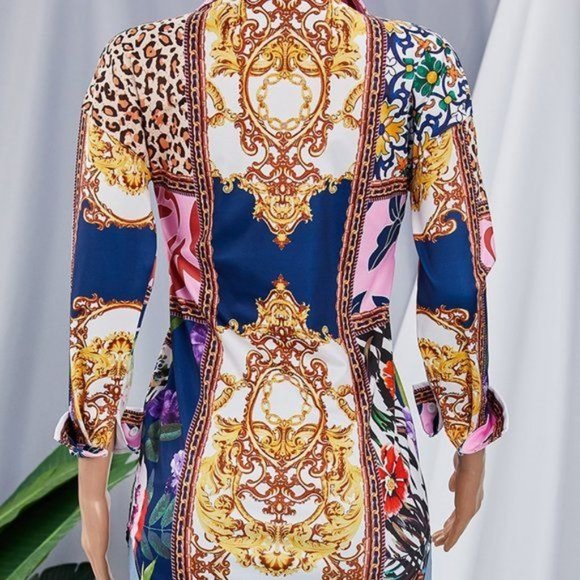 Elaine LeFleur: Animal Print Button Up Down MultiColor Blouse - Picture 7 of 7